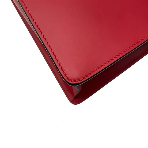 GUCCI RED CALFSKIN LEATHER MEDIUM SYLVIE TWO WAY TOP HANDLE BAG - Picture 13 of 13